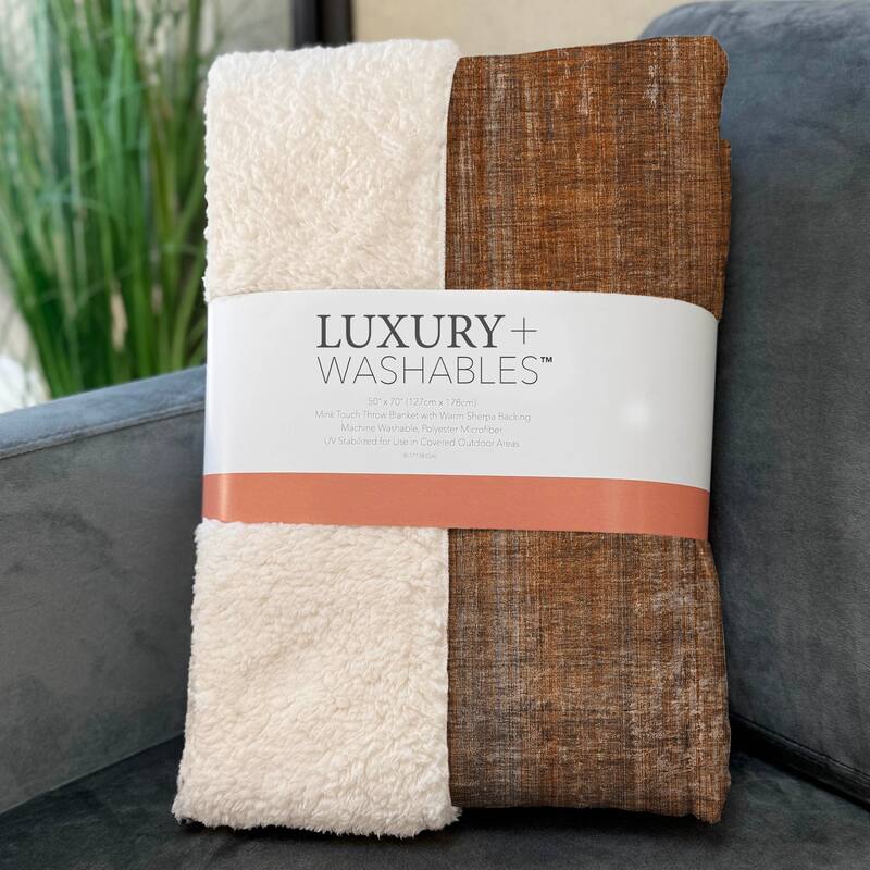 Premium Machine Washable Ombre Solid Sherpa Throw Blanket