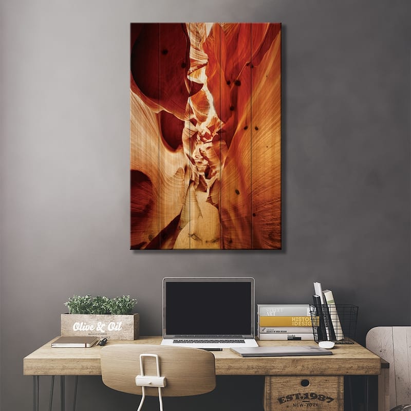 Antelope Canyon I Print On Wood by Philippe Hugonnard - Multi-Color