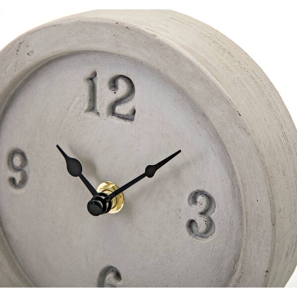 Shop 7 Gray And Black Rustic Finish Decorative Desk Clock With