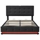 preview thumbnail 23 of 36, Modern Tufted Upholstered Platform Bed with LED Lights and USB charger Black - Queen