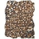 preview thumbnail 2 of 7, Pelle Leather Warm Browns/Black Mosaic Abstract-Edged Area Rug