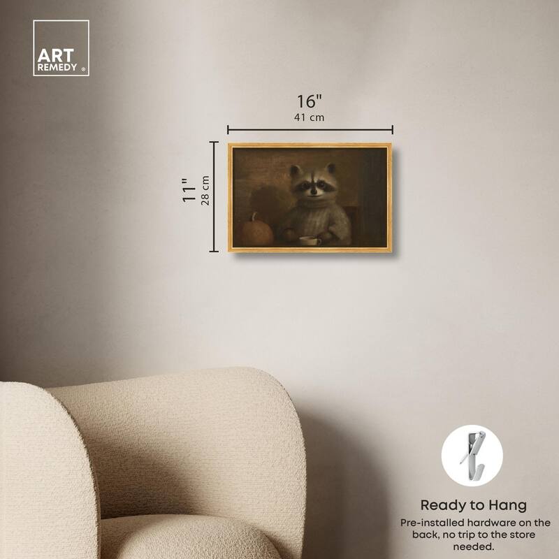 Raccoon Reverie Canvas by Art Remedy