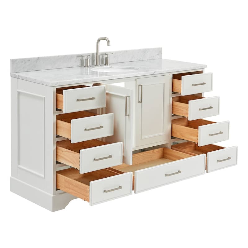 Ariel M061SCW2OVO Stafford 61" Free Standing Single Basin Vanity Set