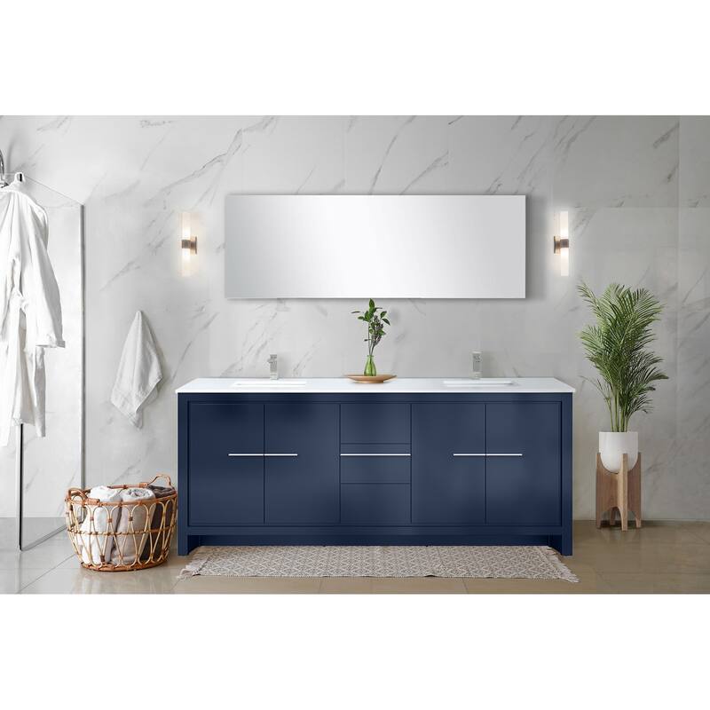 Lafarre Bath Vanity Quartz Top, Sink, Mirror & Brushed Nickel Faucet