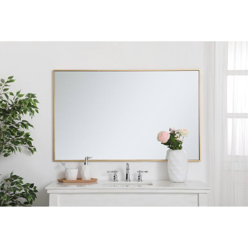 Elegant Lighting Eternity 30" x 48" Rectangular Beveled Metal Framed