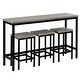 preview thumbnail 8 of 9, Counter Height Extra Long Dining Table Set ,Brown