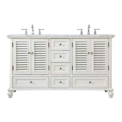 Elegant Lighting VF30560D Rhodes 60" Free Standing Double Basin Vanity