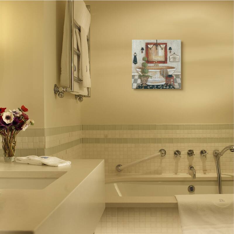 Stupell Chic Bathroom Interior Traditional Home Charm Canvas Wall Art