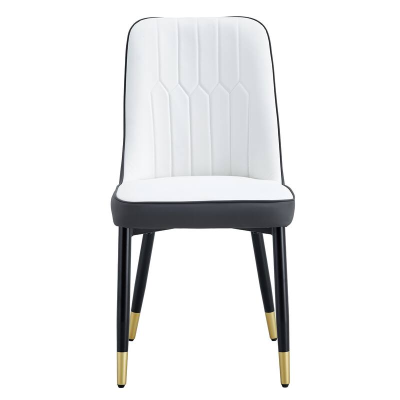 Modern PU Leather Dining Chair ,Set of 2 - White&Gray