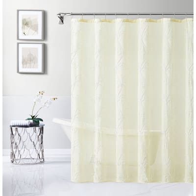 Dainty Home Stella Chenille Embroidered Shower Curtain