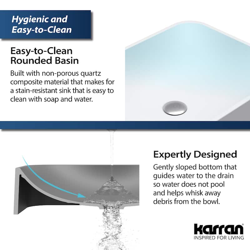Karran Sea Crest Quartz 22 inch Bathroom Vessel Sink