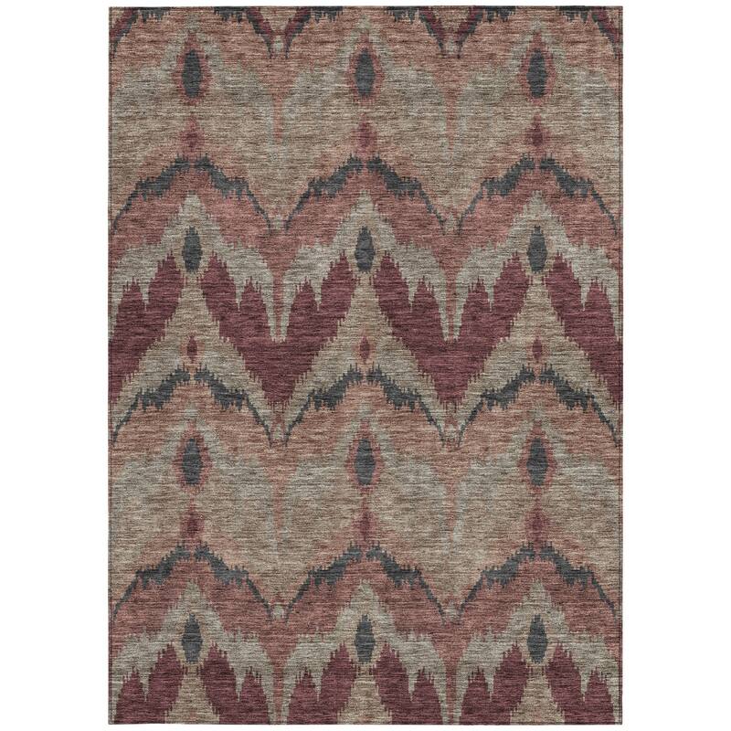 HomeRoots Ikat Transitional Rectangle Outdoor Rug