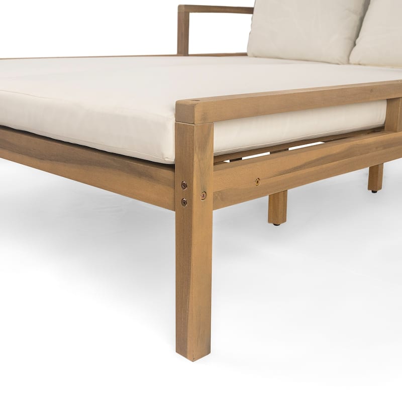 Acacia Outdoor Sofa Daybed with Cushion&Four Pillows