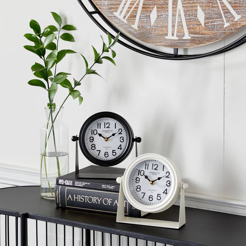 Multi Colored Metal Decorative Clock (Set of 2) - 8 x 2 x 8Round