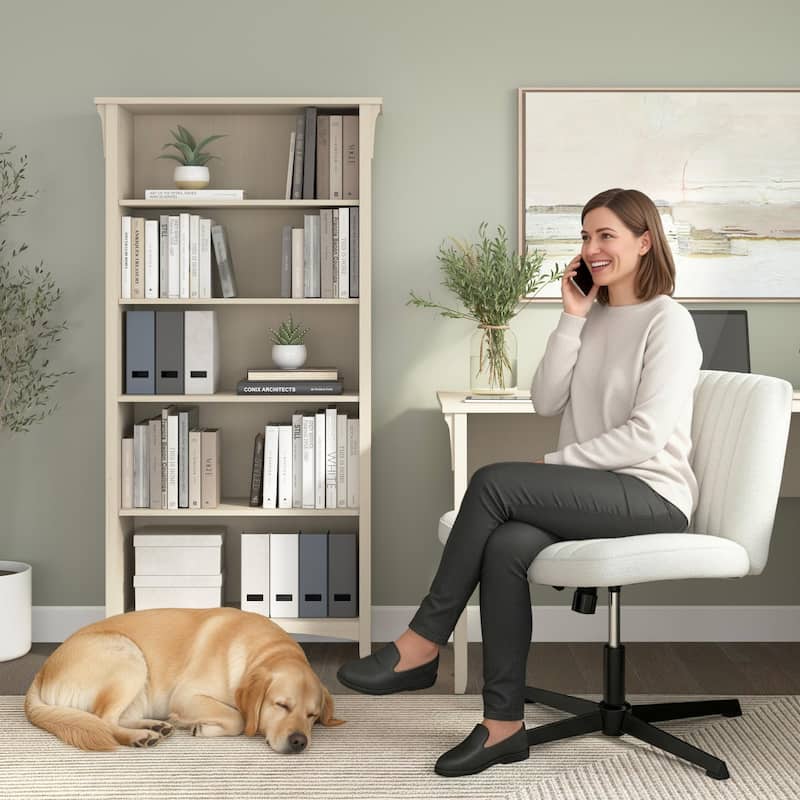 Bush Furniture Salinas Tall 5 Shelf Bookcase with Adjustable Shelves