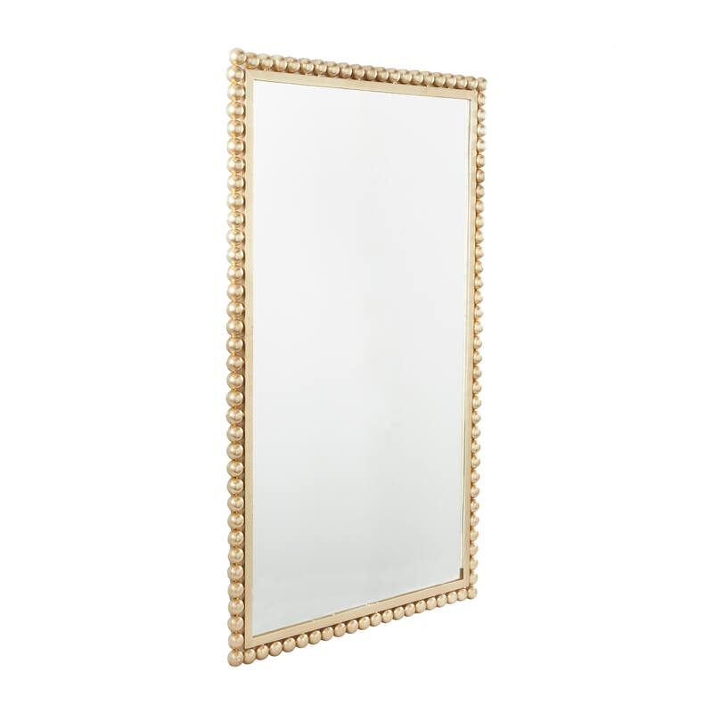 Metal Wall Mirror with Beaded Detailing - Gold or Black - CosmoLiving by Cosmopolitan