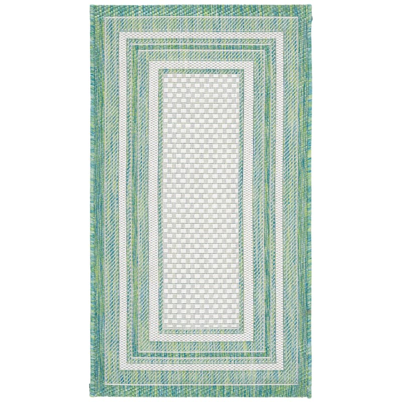 SAFAVIEH Courtyard Vickie Indoor/Outdoor Waterproof Patio Backyard Rug - 2'3" x 4' - Ivory/Green