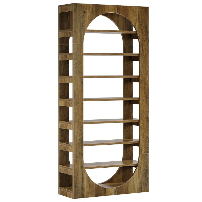 8-Tier Arched Shoe Rack, Wooden Shoe Cabinet, Large Capacity Shoe Organizer for Closet, Entryway, Hallway, Living Room