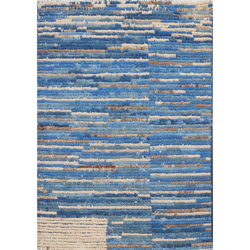 Blue Contemporary Gabbeh Kashkoli Oriental Area Rug Wool Hand-knotted - 2'9" x 4'0"
