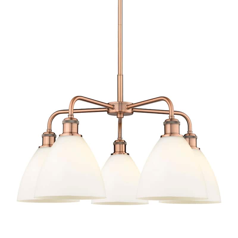 Innovations Lighting 516-5CR-16-26 Bristol Glass Chandelier Bristol - Antique Copper / Matte White