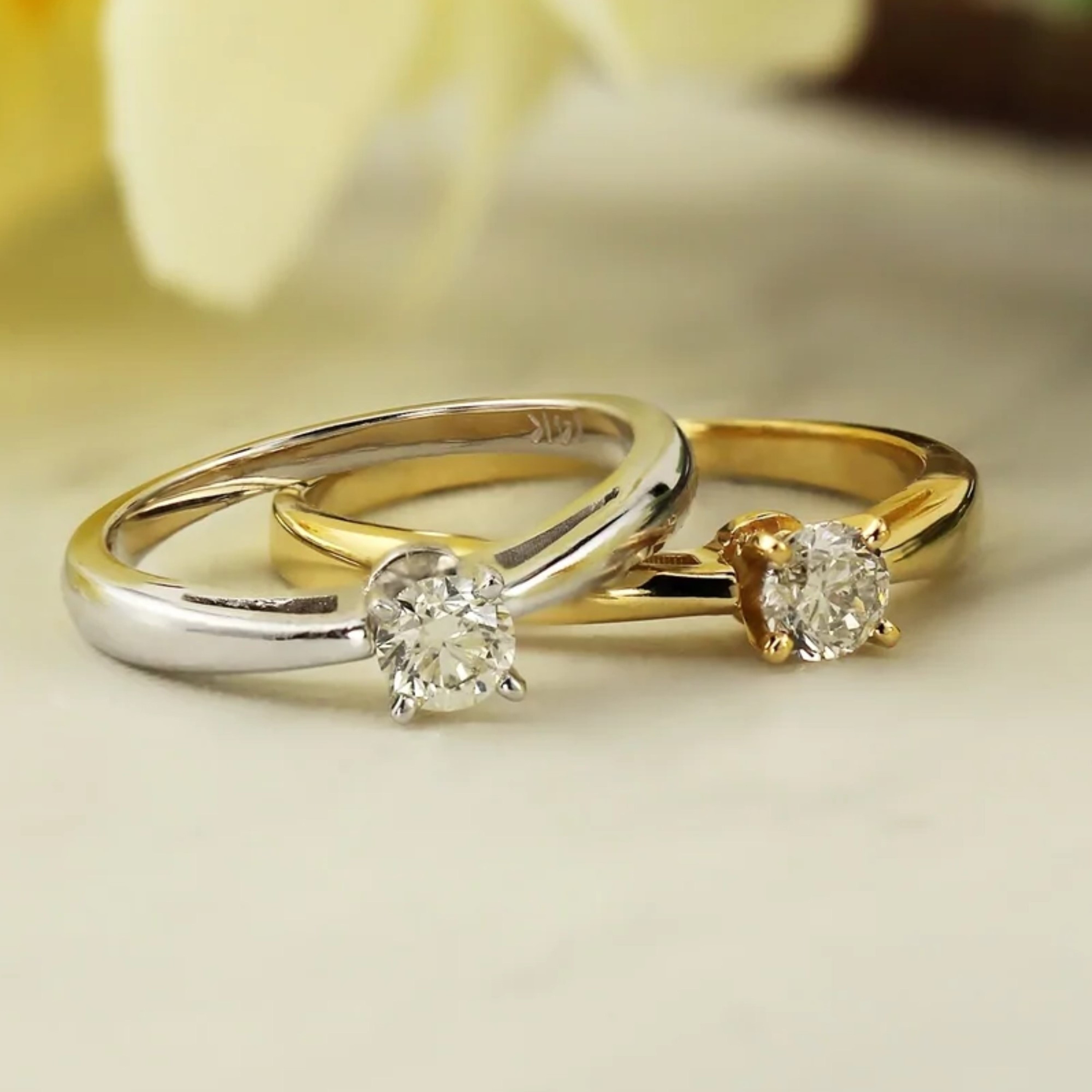 Shop Auriya 14k Gold 1 3ctw Round Solitaire Diamond Engagement Ring On Sale Overstock 11188718