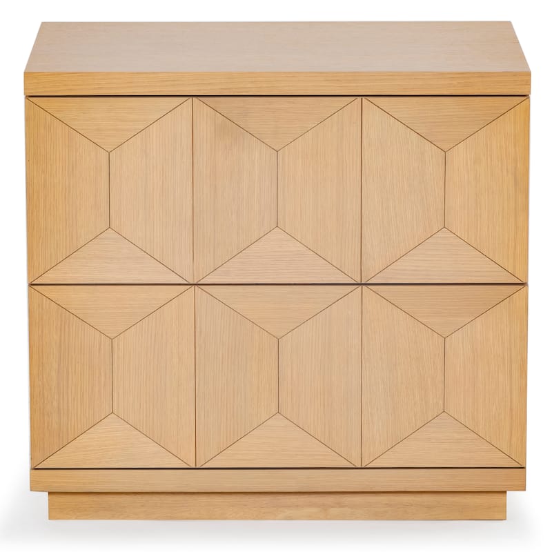 SAFAVIEH Couture Deziree Wood 2 Drawer Nightstand - Natural