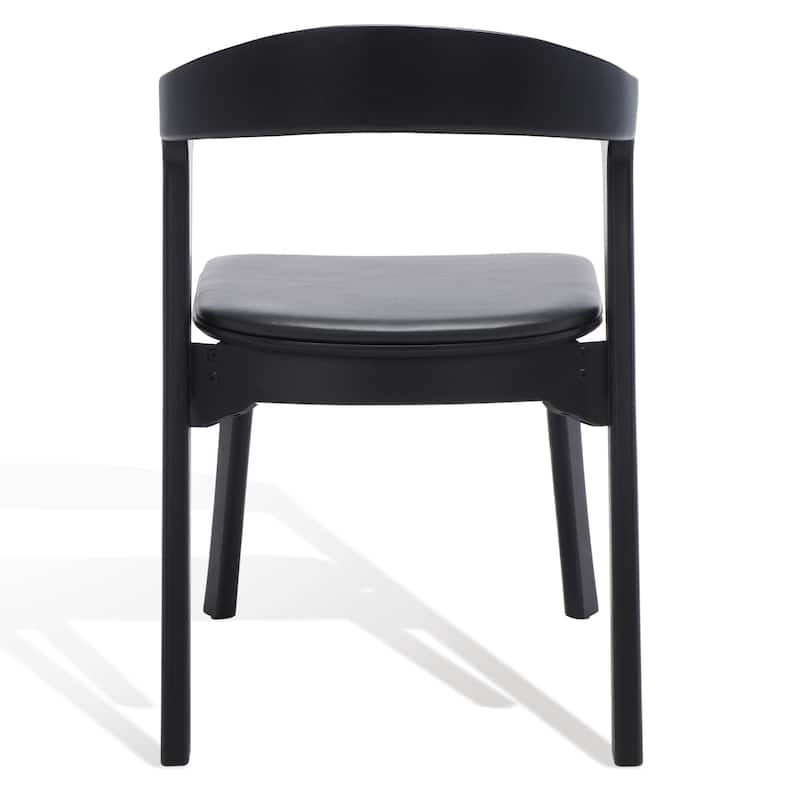 SAFAVIEH Couture Manrica Wood & Leather Dining Chair (Set of 2) - 20 In W x 23 In D x 31 In H - 20Wx23Dx31H