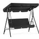 preview thumbnail 17 of 21, MCombo 3-Person Patio Swing Chair, Adjustable Canopy Hanging Swing, Removable Cushions, 4003 Black