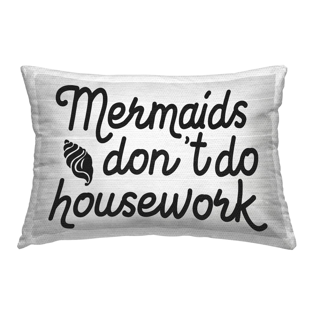 Stupell Mermaids & Housework Printed Outdoor Throw Pillow Design by Daphne Polselli