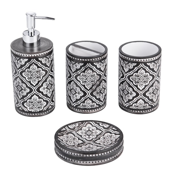 Luxury Roksana White Marble Bath Accessories, Set of 4 – GAURI KOHLI®