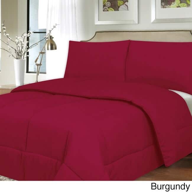 All Season Hypoallergenic Lightweight Down Alternative Comforter - Twin - Burgundy