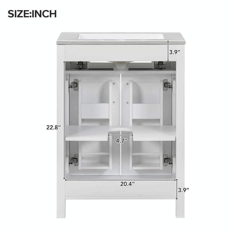 24" Bathroom Vanity Combo with Ceramic Sink