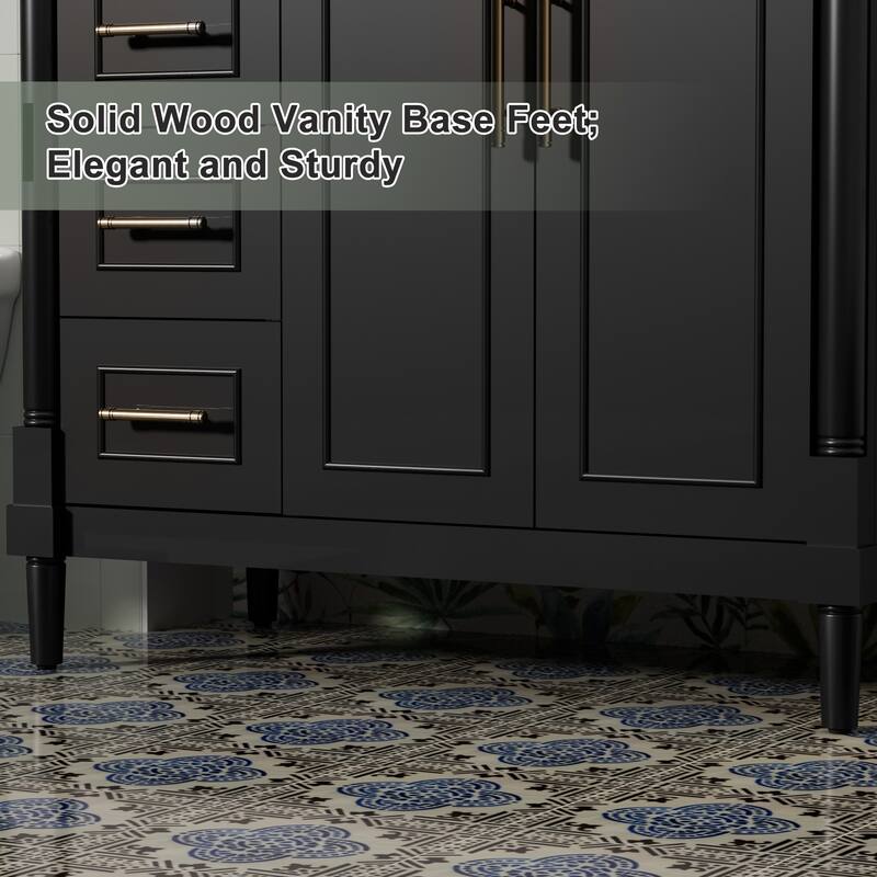 24"/30"/36" Retro Bathroom Vanity W/ Drop in Sink Combo Cabinet Set