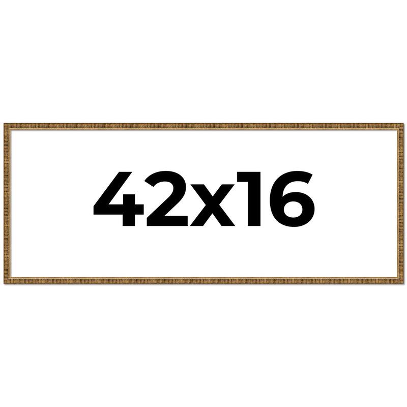 42x16 Frame Gold Kingsley Distressed Solid Wood Picture Frame Width