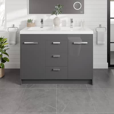 Eviva Lugano 48" Gray DS Bath Vanity with Integrated Sink
