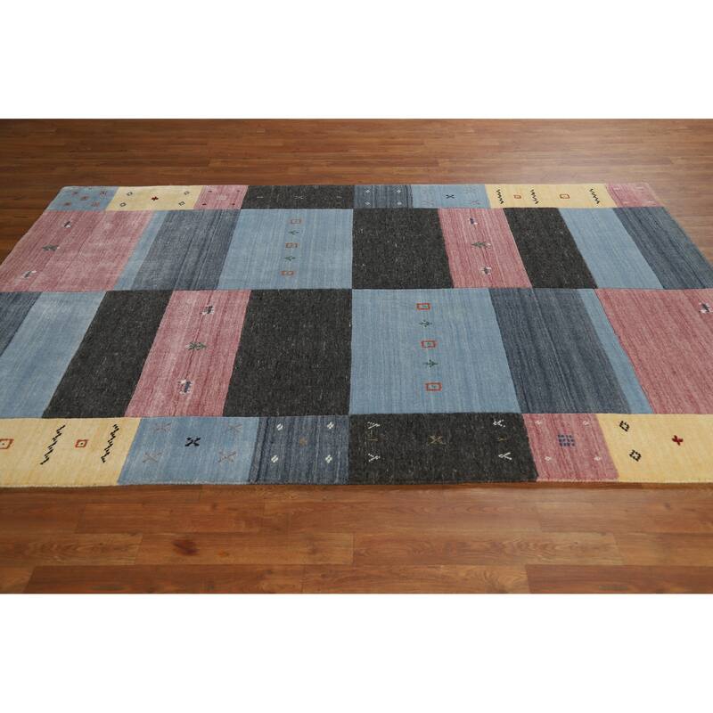 Gabbeh Indian Rug Hand-Knotted Wool Carpet - 5'5" x 7'9"