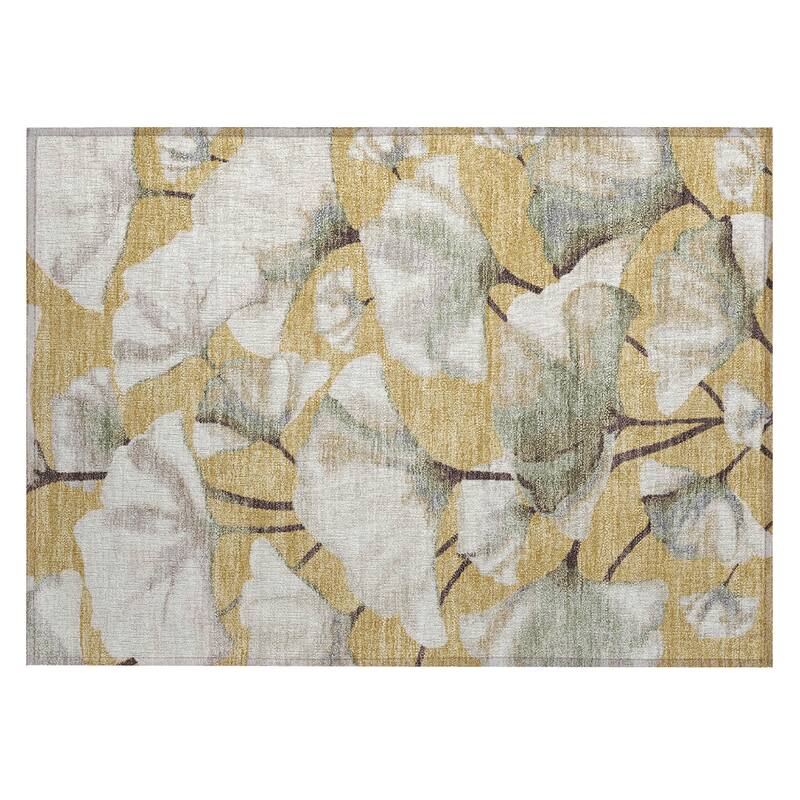 Machine Washable Indoor/ Outdoor Floral Love Chantille Rug