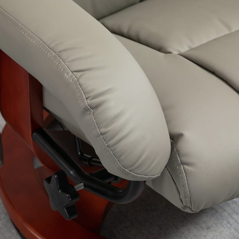 HOMCOM Recliner Chair with Ottoman, Electric Faux Leather Recliner