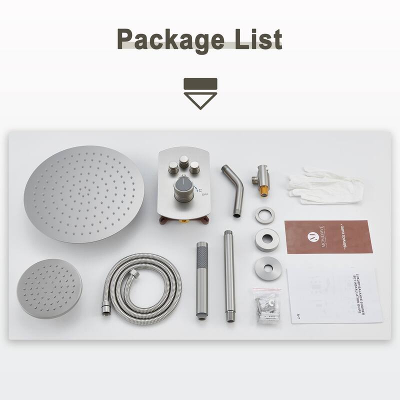 Pressure Balanced 3-Spray Patterns 2.5 GPM 12 in. Dual Shower Head Ceiling Mount Fixed and Handheld Shower Head - 12" x 12"