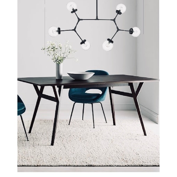 Modern Bubble Geometric Six Light Chandelier in Matte Black. Opens flyout.
