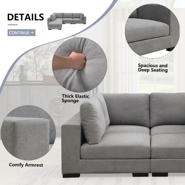 Schande Kerel Pech Fabric Upholstered Modular Sofa Collection, Modular Customizable and  Reconfigurable Deep Seating, Corner Sofa, Gray - Overstock - 35230251