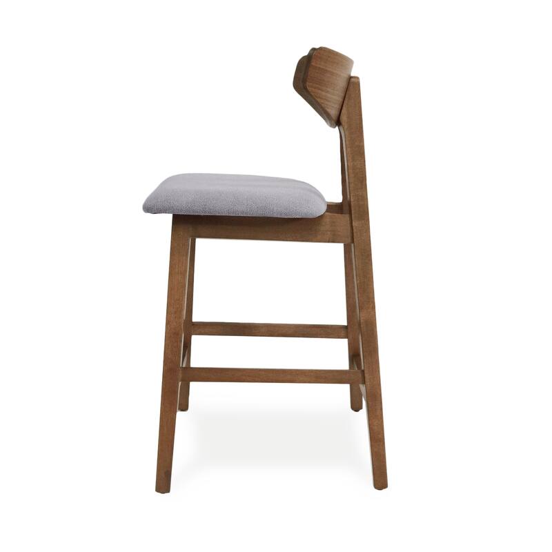 Stocker Fabric and Rubberwood Counter Stools (Set of 2) by Christopher Knight Home