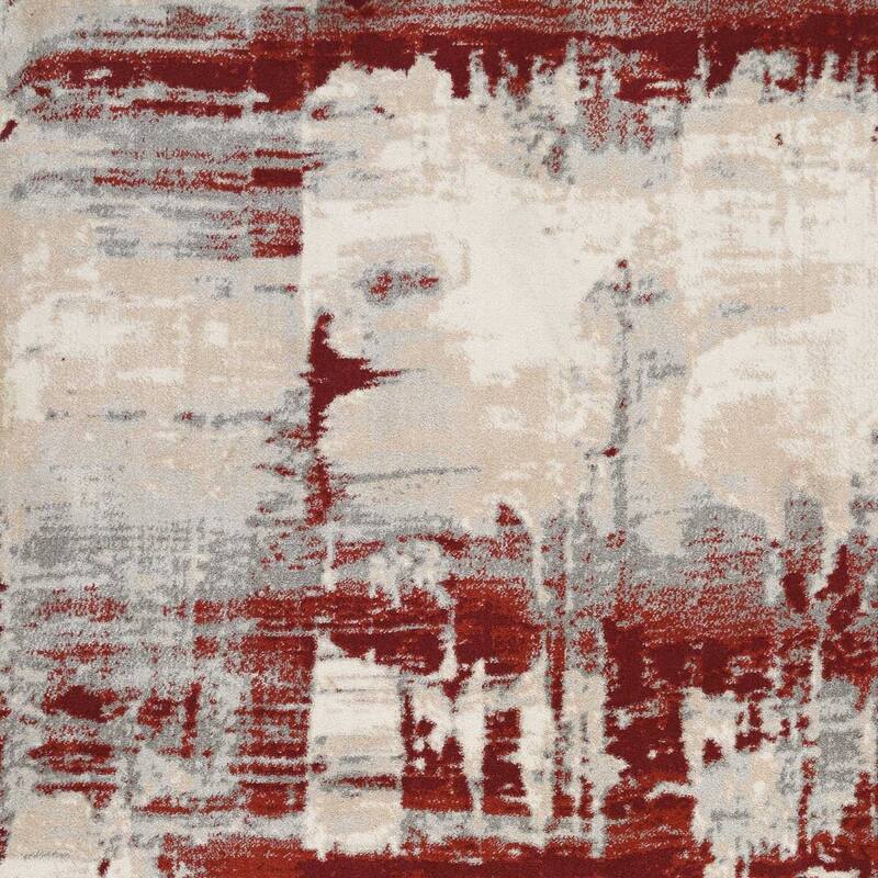 Fekor Power Loomed Abstract Modern Non Skid Stain Resistant Area Rug By HomeRoots - 126' X '94' X '0.5