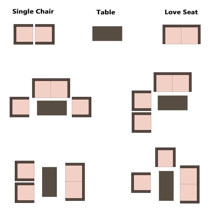 4-Pieces Patio Furniture Sets Rattan Wicker Conversation Set