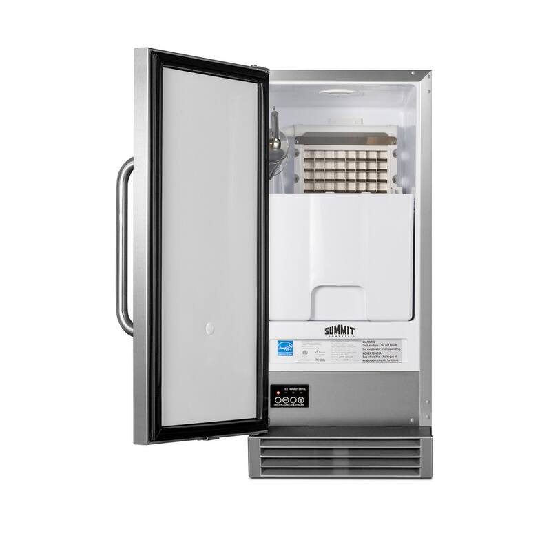 Summit 15 Inch Wide 25 Lbs. Built-In Commercial Ice Maker with 50 Lbs.