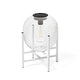 preview thumbnail 15 of 16, Glitzhome White Metal Outdoor Solar Lantern with Stand (Set of 2) 1-Piece