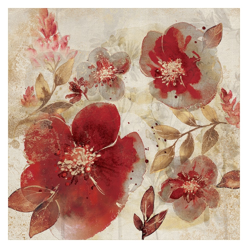 Crimson Petals A by Willowbrook Fine Art Canvas Art Print