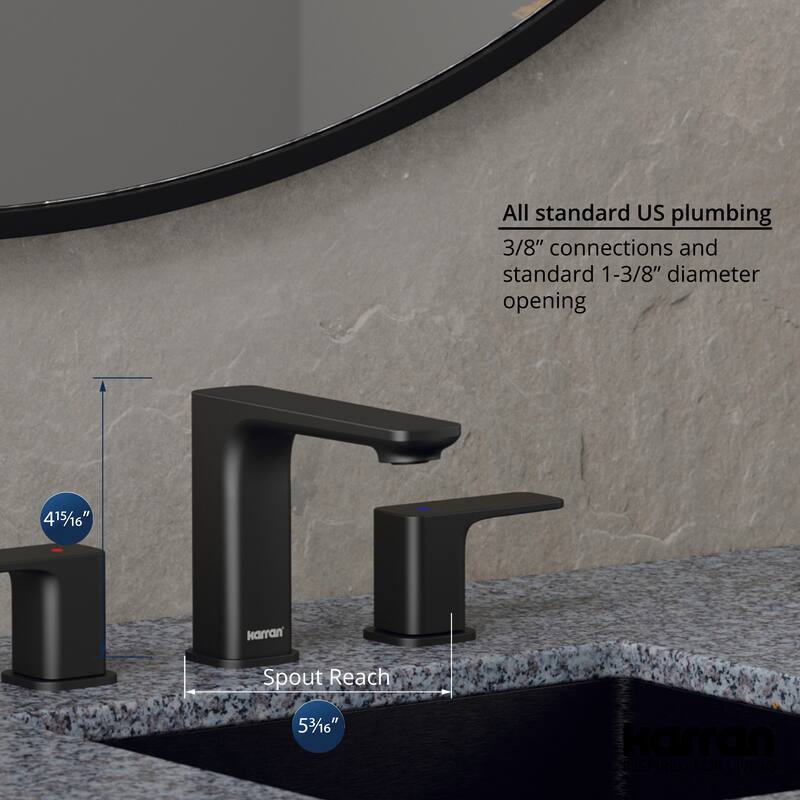 Karran Venda KBF514 2-Handle Three Hole Widespread Bathroom Faucet with Matching Pop-up Drain