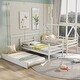 preview thumbnail 11 of 16, House and Chimney Design Pine Wood and MDF Twin over Twin House Bunk Bed with Trundle and Chimney Design