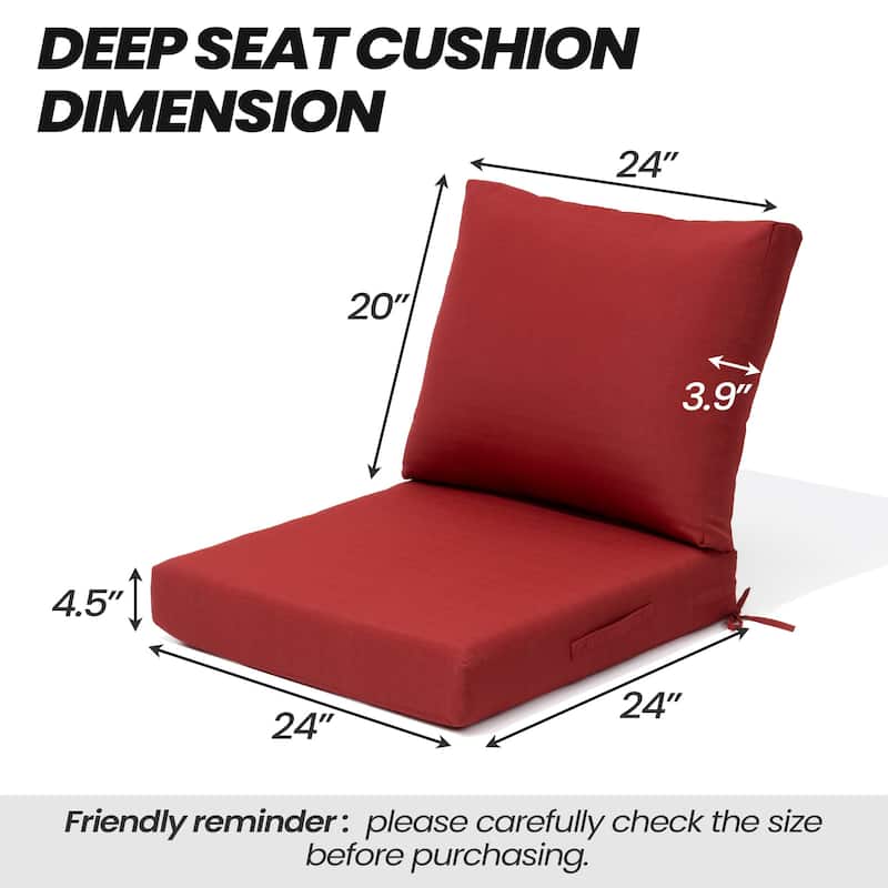 24" x 24" Outdoor Deep Seat Chair Cushion Set